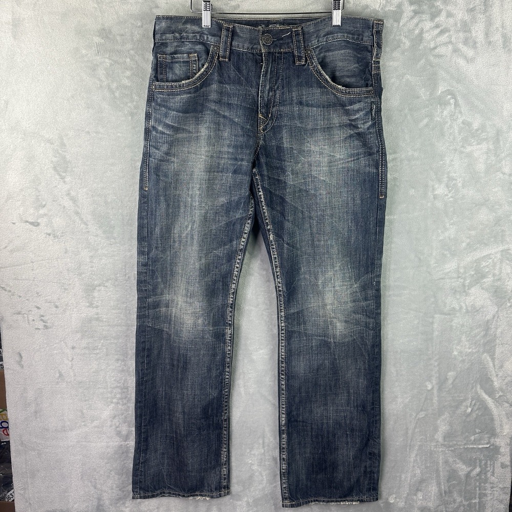 Silver Jeans Gordie Bootcut Jeans Men 34x34(36x32) Blue Medium Wash Denim